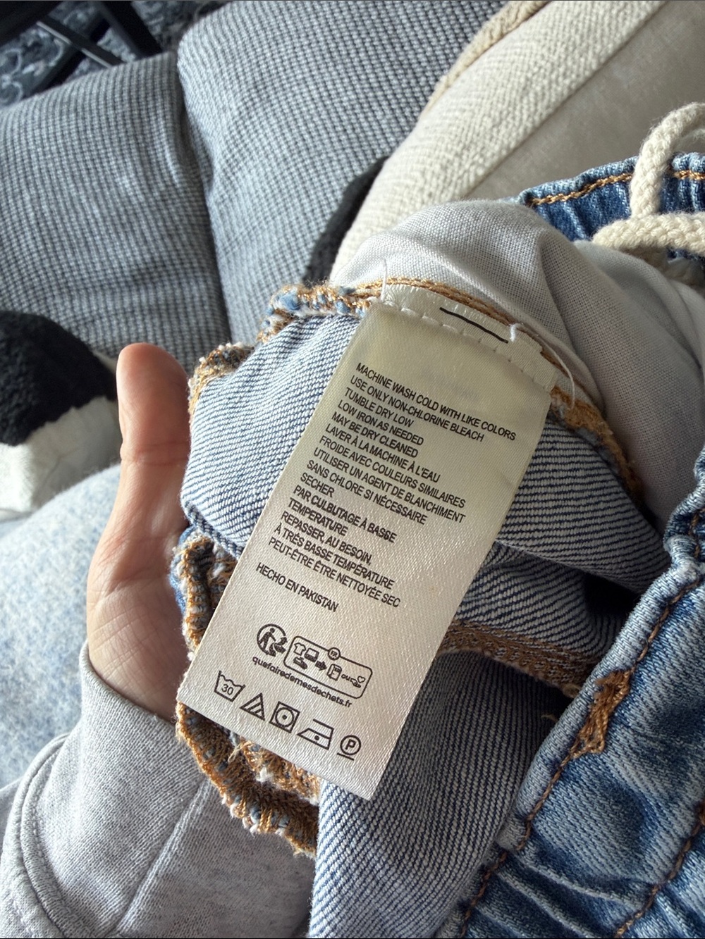 Pilcro Denim Wide-Leg Drawstring Jeans - Blue - Picture 6 of 10